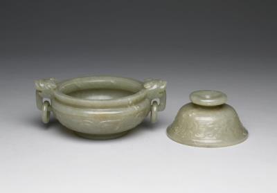 图片[3]-Jade incense burner with animal-mask pattern, Qing dynasty (1644-1911)-China Archive